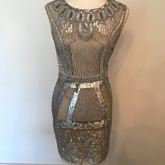 Aidan Mattox cocktail beaded dress - Picture 6 of 7